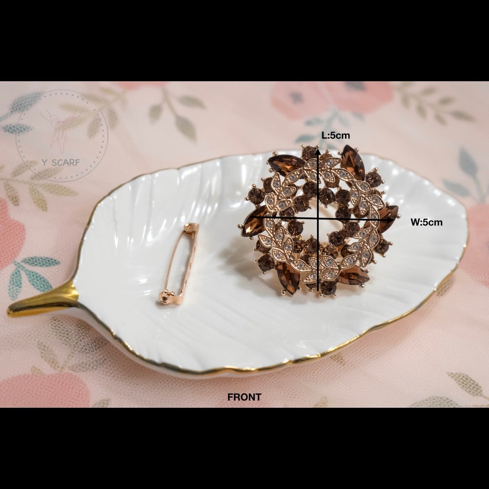 🆕purple rhinestone crystal/pin/brooch/scarf ring